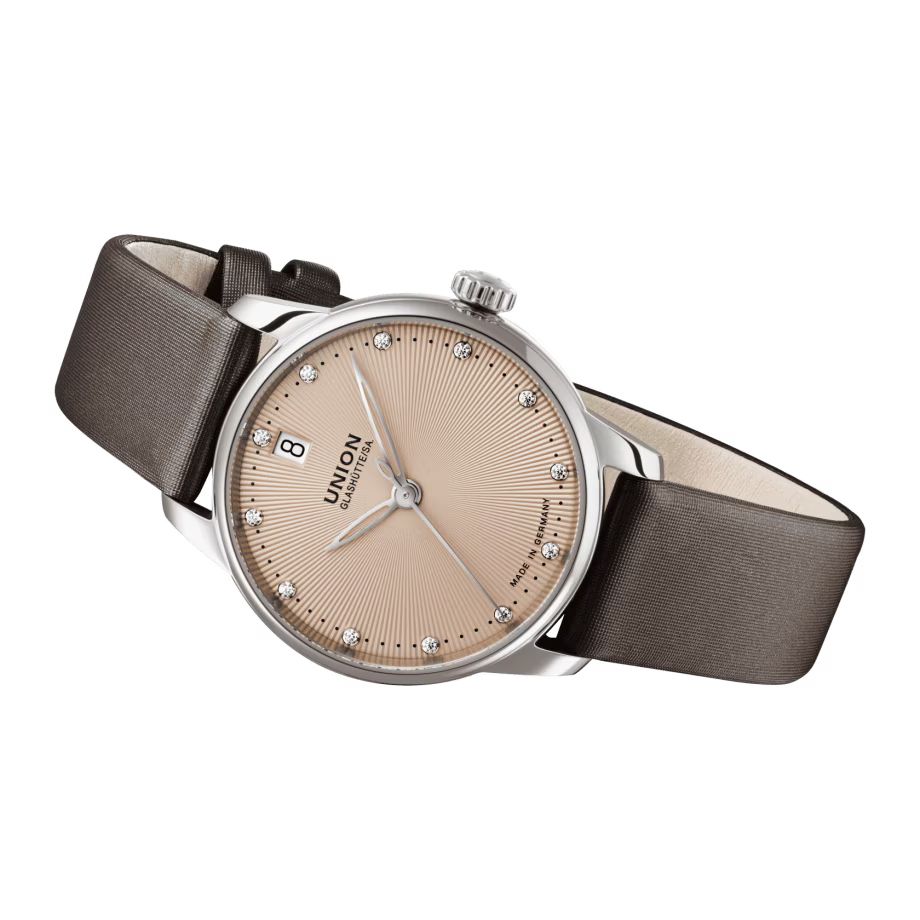 Union Glashütte Damenuhr mit Diamanten im Zifferbatt