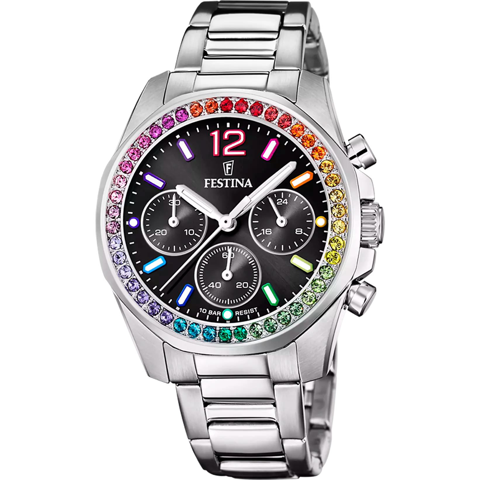 FESTINA DAMEN UHR RAINBOW F20609/3 PERLMUTT EDELSTAHL ARMBAND