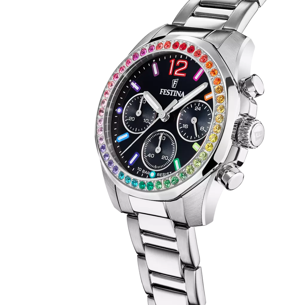 FESTINA DAMEN UHR RAINBOW F20609/3 PERLMUTT EDELSTAHL ARMBAND