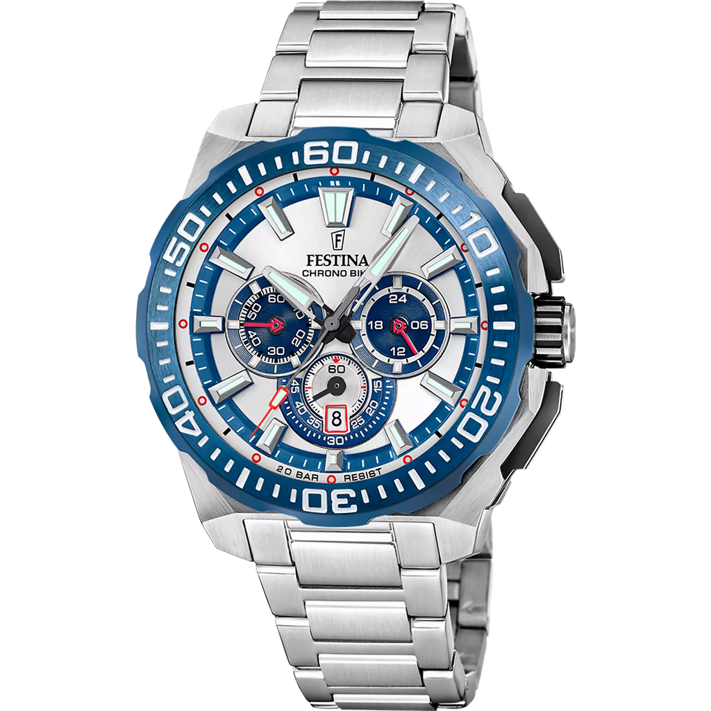 FESTINA HERRENARMBANDUHR CHRONO BIKE F20724/1 SILBERFARBENES STAHLARMBAND
