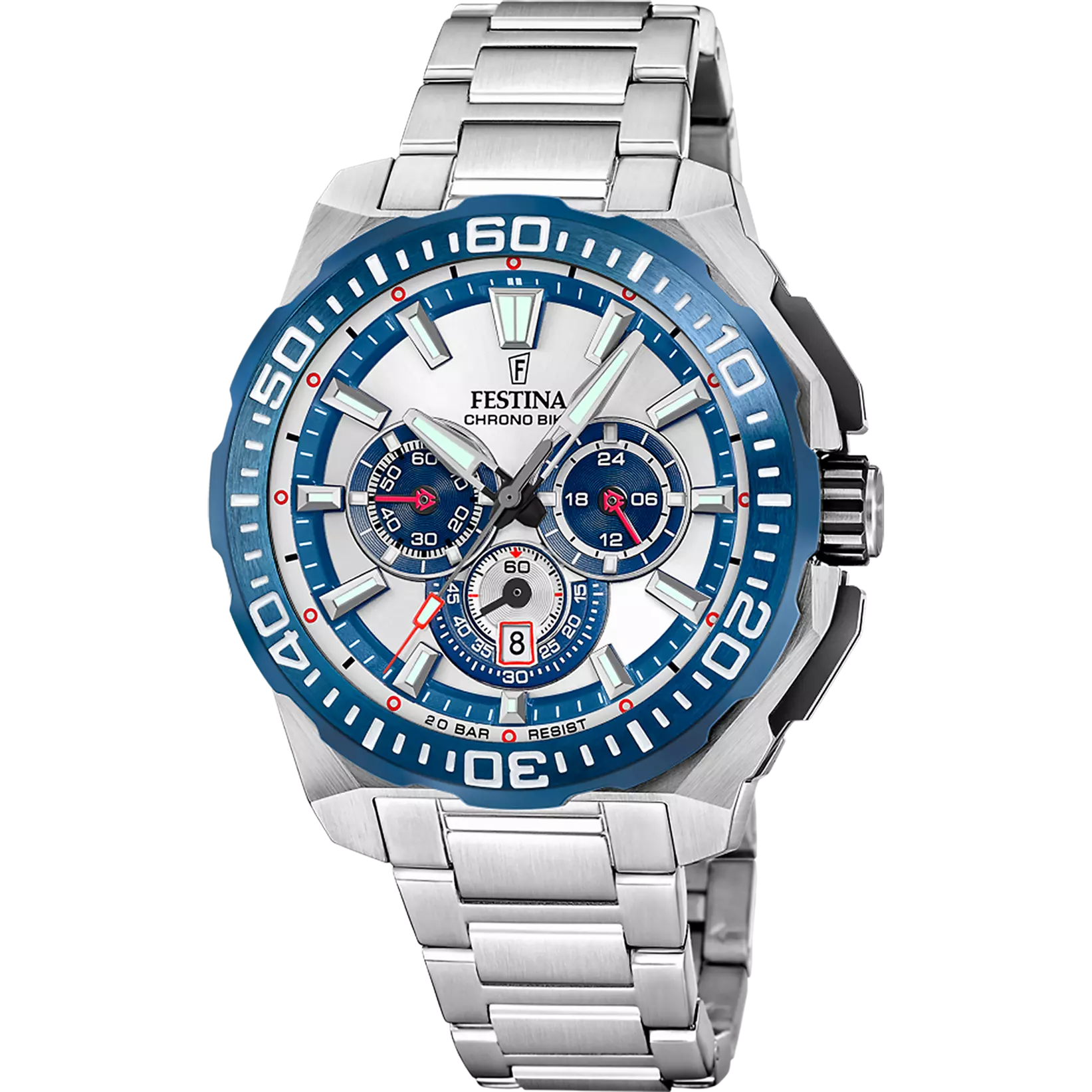 FESTINA HERRENARMBANDUHR CHRONO BIKE F20724/1 SILBERFARBENES STAHLARMBAND